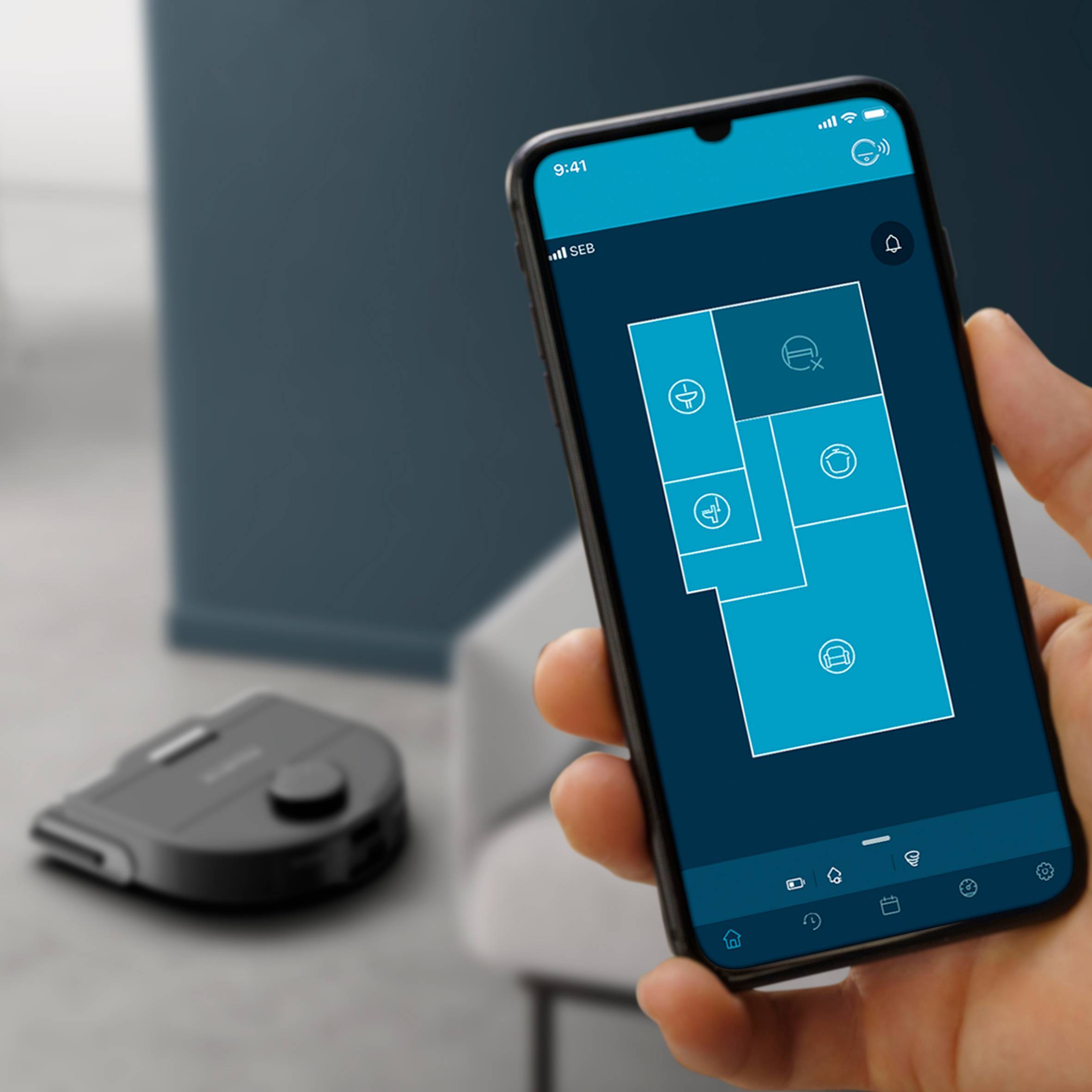 Rowenta Saug- und Wischroboter mit App zur Steuerung
