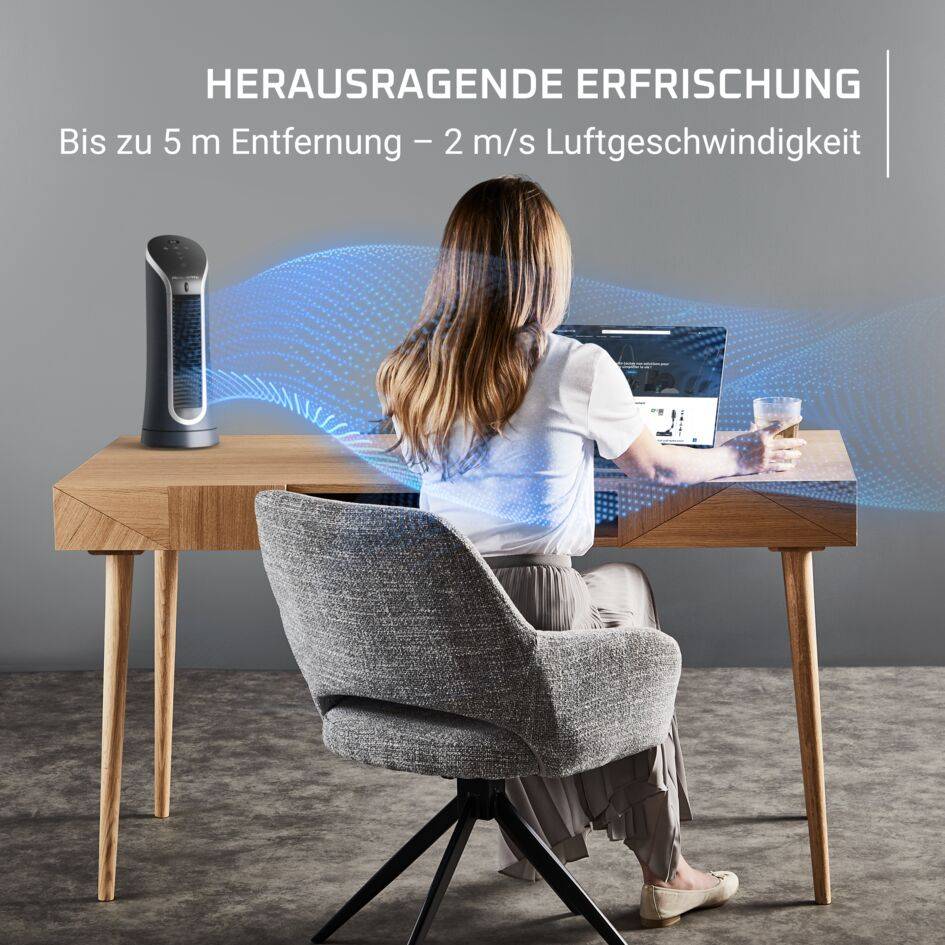 Eole Compact, Miniturm-Ventilator, herausragende Erfrischung, leiser Komfort