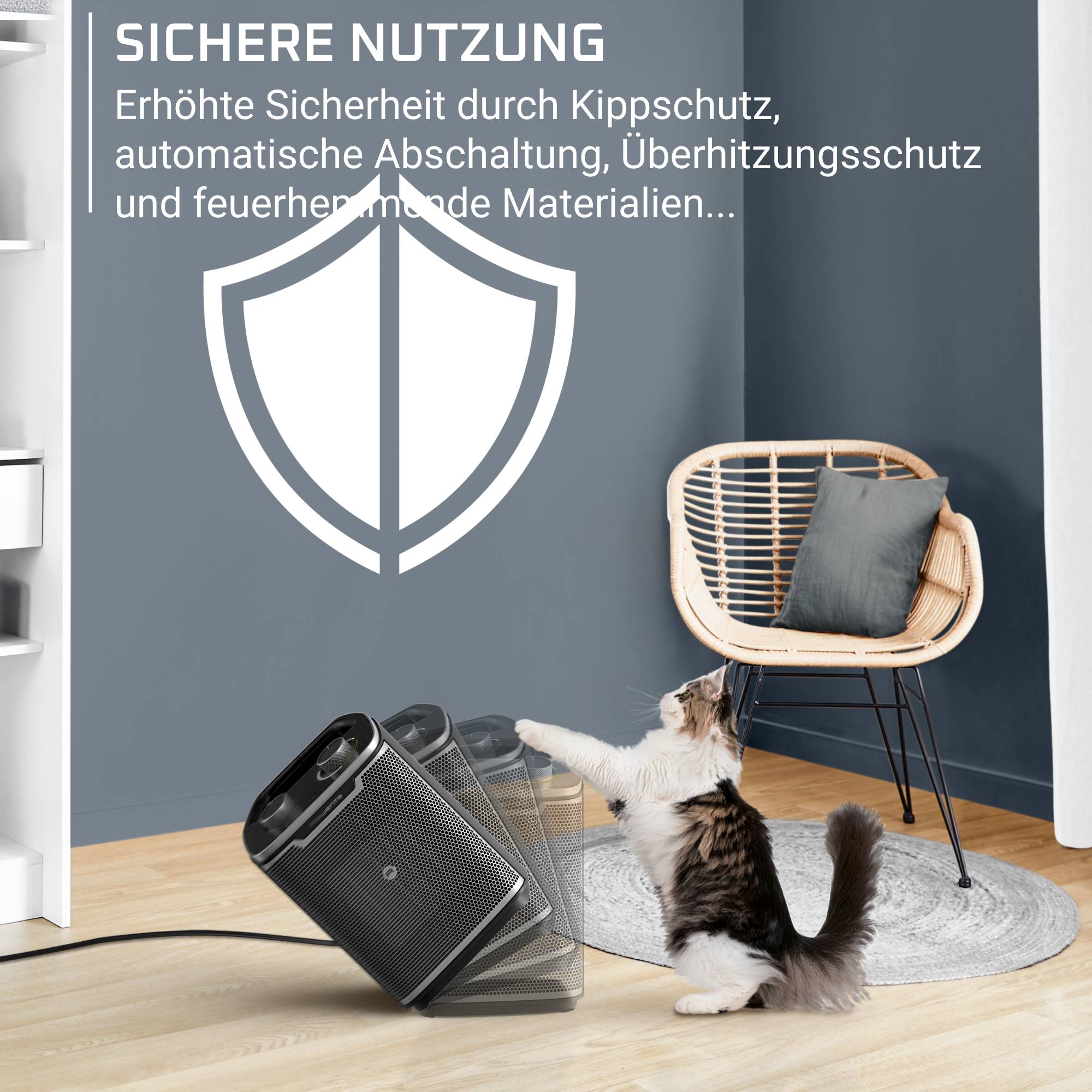 Intense Comfort +, Heizlüfter, leistungsstarke 2000 W, energieeffizient 